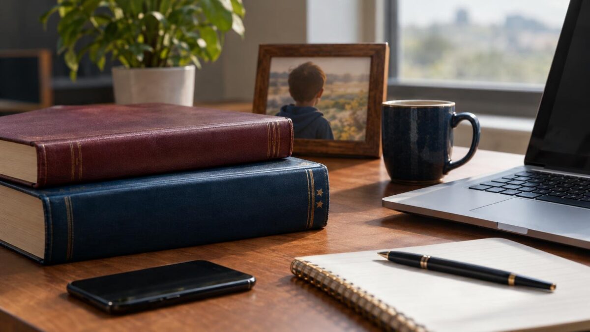 A quiet editorial still life of objects directly related to adam walsh act