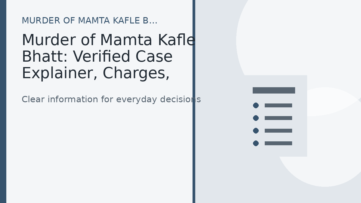 Murder of Mamta Kafle Bhatt: Verified Case Explainer, Charges, Timeline, and Virginia Procedure